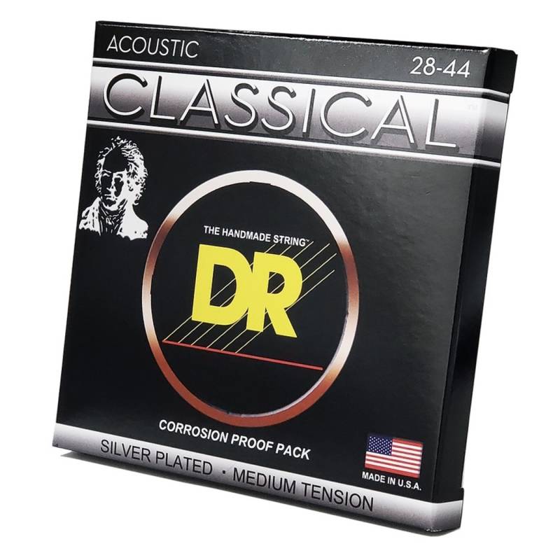 Струны для классической гитары DR CN-M Silver-Plated Nylon Medium Tension 28-42