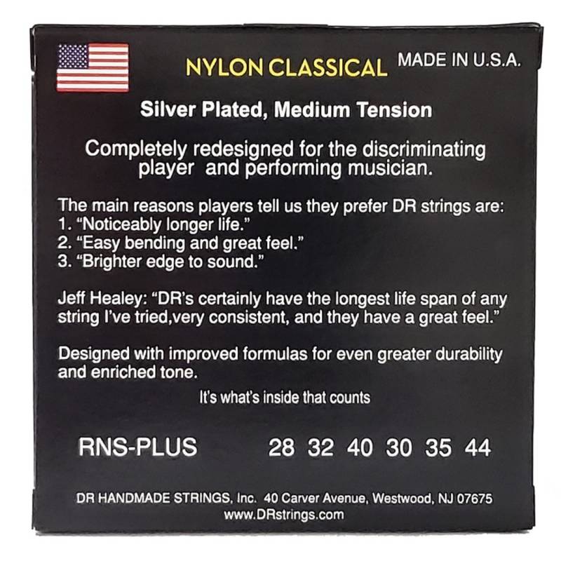 Струны для классической гитары DR CN-M Silver-Plated Nylon Medium Tension 28-42