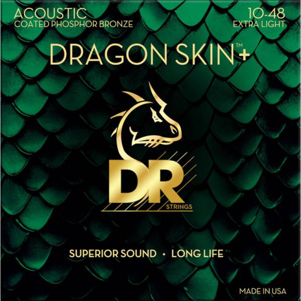 Струни для акустичної гітари DR DAP-10 Dragon Skin Coated 10/48