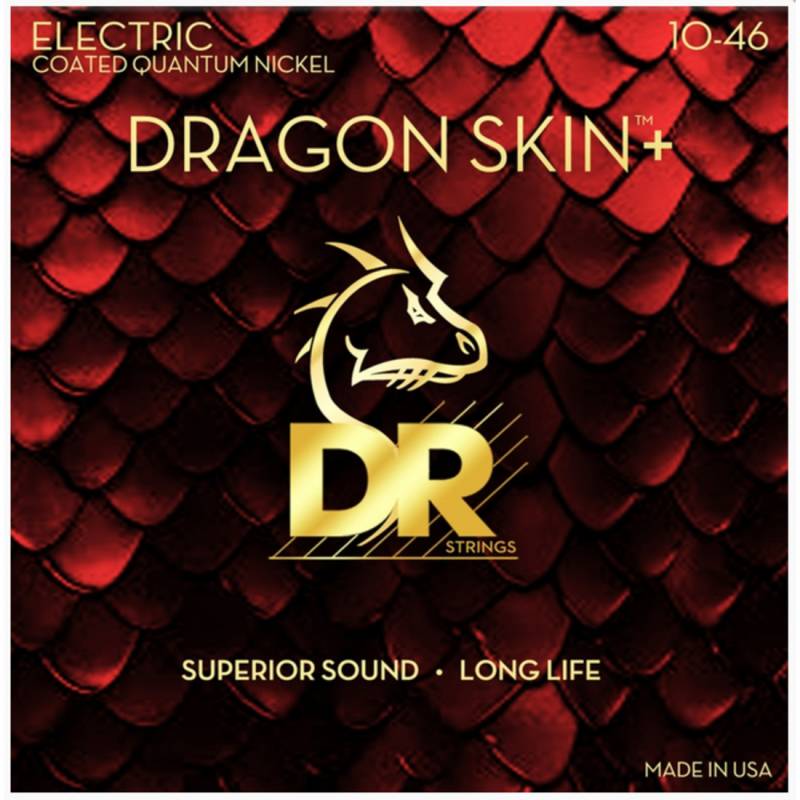 Струны для электрогитары DR DEQ-10 Dragon Skin+ Electric Medium 10/46