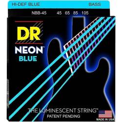 Струни для бас-гітари DR NBB-45 Hi-Def Neon Blue K3 Coated Medium 45/105