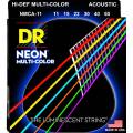 Струни для акустичної гітари DR NMCA-11 Hi-Def Neon Multi-Color K3 Coated Medium-Light 11/50
