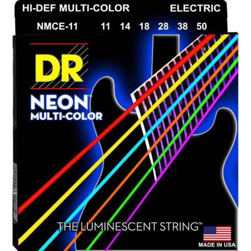 Струны для электрогитары DR NMCE-11 Hi-Def Neon Multi-Color K3 Coated Heavy 11/50