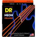 Струны для бас-гитары DR NOB-50 Hi-Def Neon Orange K3 Coated Heavy 50/110