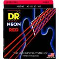 Струни для бас-гітари DR NRB-45 Hi-Def Neon Red K3 Coated Medium 45/105