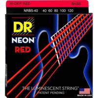 Струны для бас-гитары DR NRB5-40 Hi-Def Neon Red K3 Coated Light 5 Strings 40/120