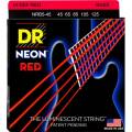 Струны для бас-гитары DR NRB5-45 Hi-Def Neon Red K3 Coated Medium 5 Strings 45/125