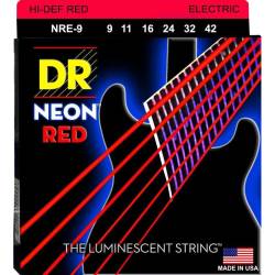 Струни для електрогітари DR NRE-9 Hi-Def Neon Red K3 Coated Light 9/42