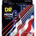 Струны для электрогитары DR NUSAE-10 Hi-Def Neon Red White & Blue K3 Coated Medium 10/46