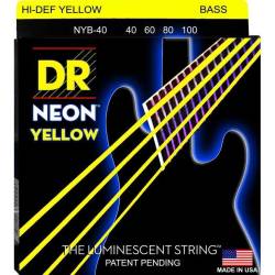 Струни для бас-гітари DR NYB-40 Hi-Def Neon Yellow K3 Coated Light 40/100