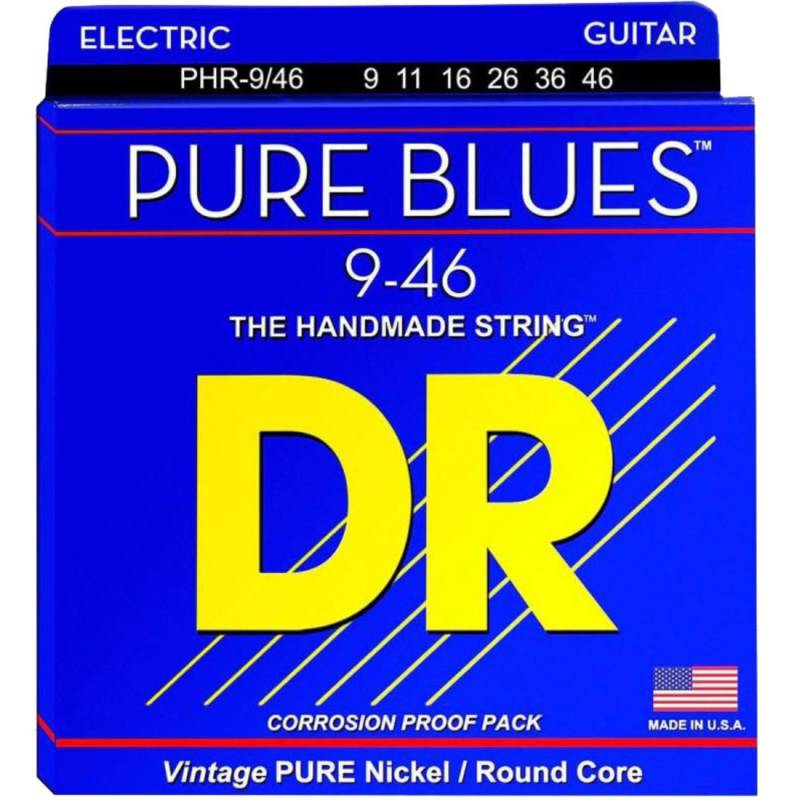 Струны для электрогитары DR PHR-9/46 Pure Blues Pure Nickel Light & Heavy 9/46