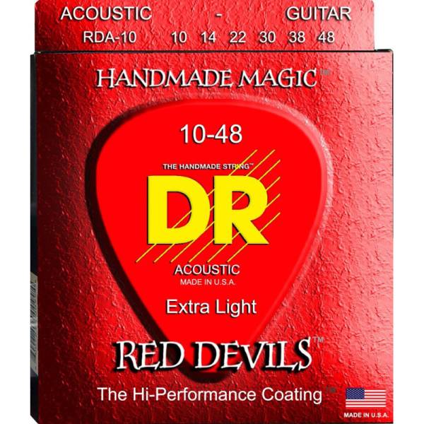 Струны для акустической гитары DR RDA-10 Red Devils Phosphor Bronze Extra Light 10/48