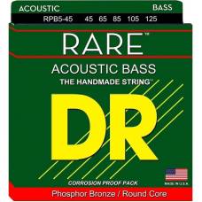 Струни для акустичної бас-гітари DR RPB5-45 Rare Phosphor Bronze 5 String Medium 45/125