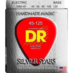 Струни для бас-гітари DR SIB5-45 Silver Stars Coated Med 45/125