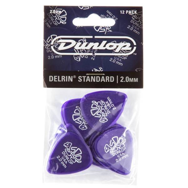 Медіатори Dunlop 41P2.0 Delrin 500 Standard Plectrum Player's Pack 2.0 mm (12 шт.)