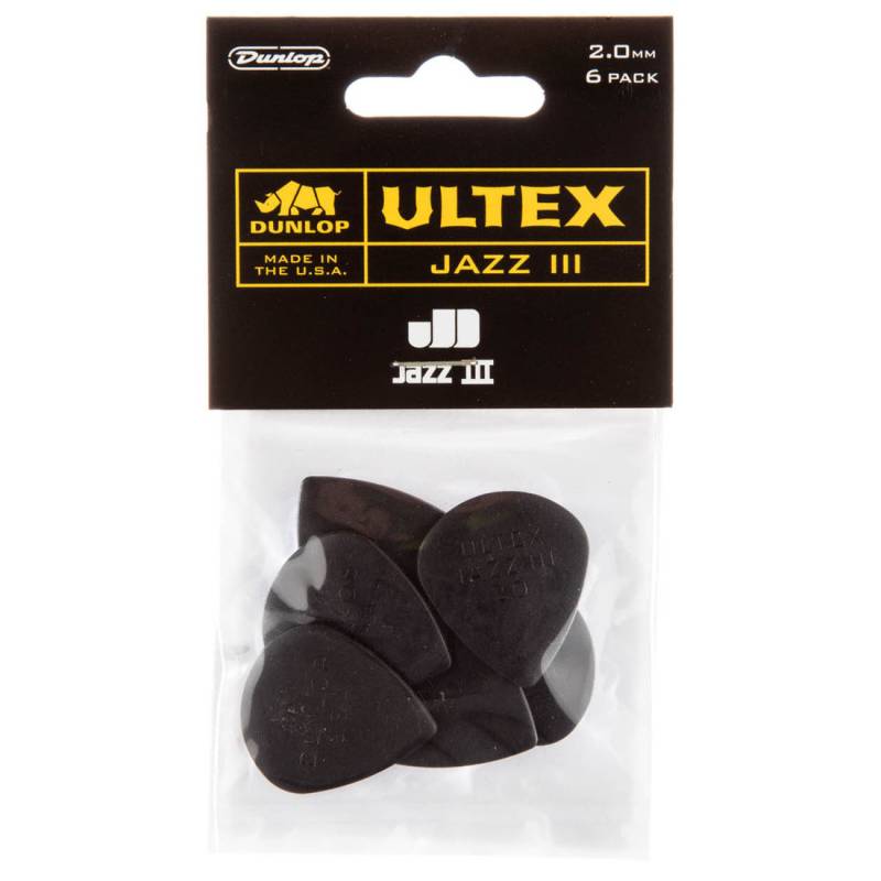 Медіатори Dunlop 427P2.0 Ultex Jazz III Player's Pack 2.0 mm (6 шт.)