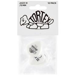 Медіатори Dunlop 478P0.73 Tortex White Jazz III Player's Pack 0.73 mm (12 шт.)