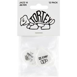 Медіатори Dunlop 478P0.88 Tortex White Jazz III Player's Pack 0.88 mm (12 шт.)