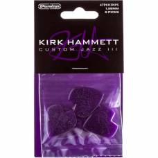 Медіатори Dunlop 47PKH3NPS Kirk Hammet Gustom Jazz III  Player's Pack 1.38 mm (6 шт.)