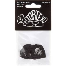 Медиаторы Dunlop 482P0.50 Tortex Pitch Black Jazz III Player's Pack 0.50 mm (12 шт.)