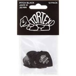 Медіатори Dunlop 482P0.50 Tortex Pitch Black Jazz III Player's Pack 0.50 mm (12 шт.)