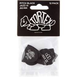 Медиаторы Dunlop 482P0.60 Tortex Pitch Black Jazz III Player's Pack 0.60 mm (12 шт.)