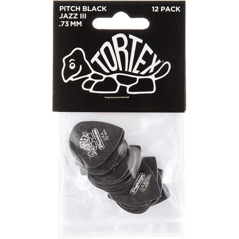 Медиаторы Dunlop 482P0.73 Tortex Pitch Black Jazz III Player's Pack 0.73 mm (12 шт.)