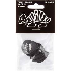 Медиаторы Dunlop 482P0.88 Tortex Pitch Black Jazz III Player's Pack 0.88 mm (12 шт.)