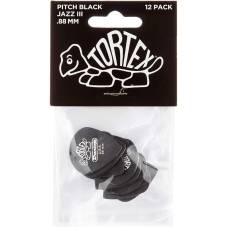 Медіатори Dunlop 482P0.88 Tortex Pitch Black Jazz III Player's Pack 0.88 mm (12 шт.)