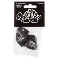 Медиаторы Dunlop 482P1.0 Tortex Pitch Black Jazz III Player's Pack 1.0 mm (12 шт.)