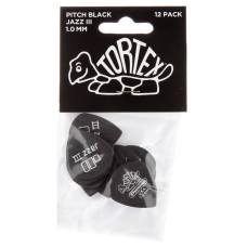 Медіатори Dunlop 482P1.0 Tortex Pitch Black Jazz III Player's Pack 1.0 mm (12 шт.)