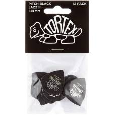 Медіатори Dunlop 482P1.14 Tortex Pitch Black Jazz III Player's Pack 1.14 mm (12 шт.)