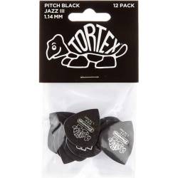 Медіатори Dunlop 482P1.14 Tortex Pitch Black Jazz III Player's Pack 1.14 mm (12 шт.)