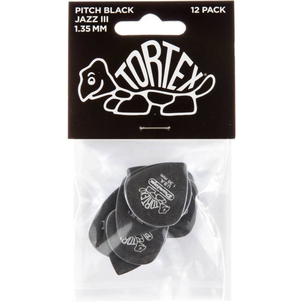 Медіатори Dunlop 482P1.35 Tortex Pitch Black Jazz III Player's Pack 1.35 mm (12 шт.) Медіатори Dunlop 482P1.35 Tortex Pitch Black Jazz III Player's Pack 1.35 mm (12 шт.)