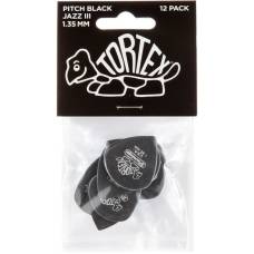 Медіатори Dunlop 482P1.35 Tortex Pitch Black Jazz III Player's Pack 1.35 mm (12 шт.)