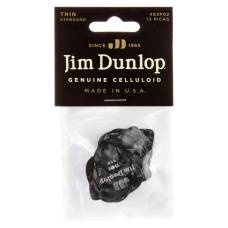 Медіатори Dunlop 483P02TH Genuine Celluloid Black Pearloid Thin Player's Pack (12 шт.)
