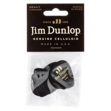 Медиаторы Dunlop 483P03HV Genuine Celluloid Black Heavy Player's Pack (12 шт.)