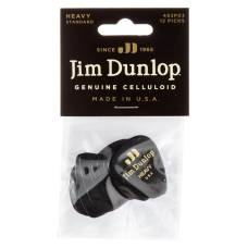 Медіатори Dunlop 483P03HV Genuine Celluloid Black Heavy Player's Pack (12 шт.)