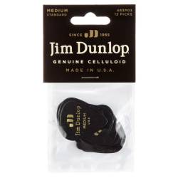 Медиаторы Dunlop 483P03MD Genuine Celluloid Black Medium Player's Pack (12 шт.)