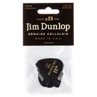 Медіатори Dunlop 483P03TH Genuine Celluloid Black Thin Player's Pack (12 шт.)