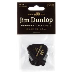 Медіатори Dunlop 483P03TH Genuine Celluloid Black Thin Player's Pack (12 шт.)