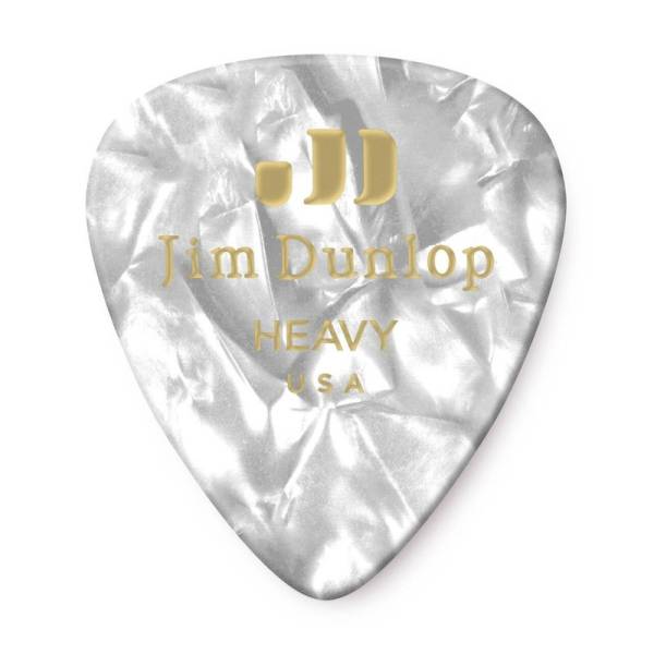 Медіатори Dunlop 483P04HV Genuine Celluloid White Pearloid Heavy Player's Pack (12 шт.)