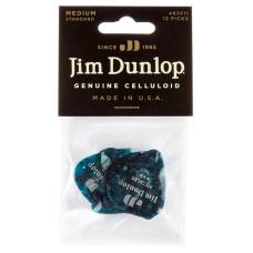 Медіатори Dunlop 483P11MD Genuine Celluloid Turquoise Pearloid Medium Player's Pack (12 шт.)
