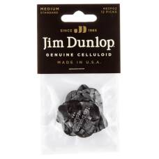 Медиаторы Dunlop 483P02MD Genuine Celluloid Black Pearloid Medium Player's Pack (12 шт.)