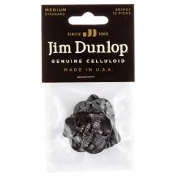 Медиаторы Dunlop 483P02MD Genuine Celluloid Black Pearloid Medium Player's Pack (12 шт.)