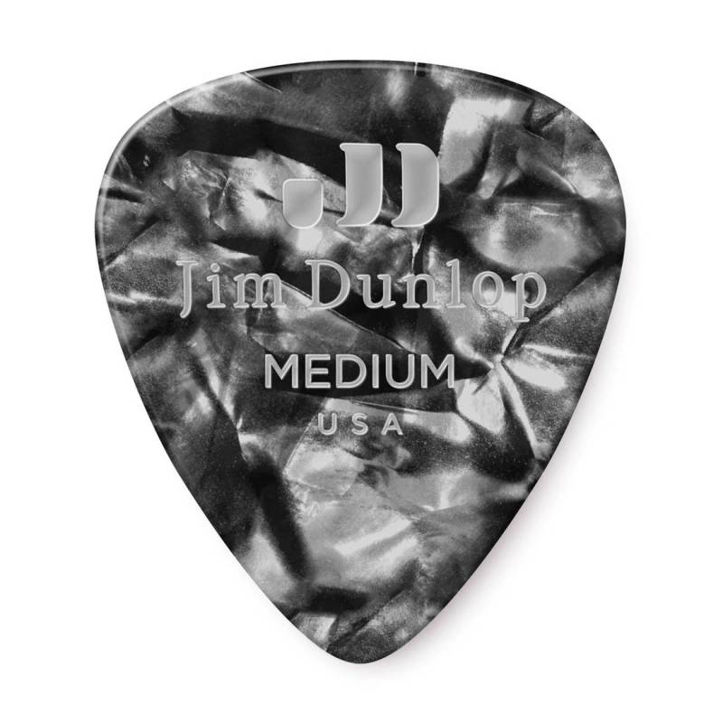 Медиаторы Dunlop 483P02MD Genuine Celluloid Black Pearloid Medium Player's Pack (12 шт.)
