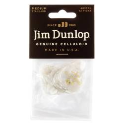 Медіатори Dunlop 483P04MD Genuine Celluloid White Pearloid Medium Player's Pack (12 шт.)