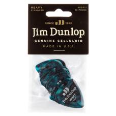 Медиаторы Dunlop 483P11HV Genuine Celluloid Turquoise Pearloid Heavy Player's Pack (12 шт.)
