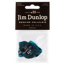 Медиаторы Dunlop 483P11TH Genuine Celluloid Turquoise Pearloid Thin Player's Pack (12 шт.)