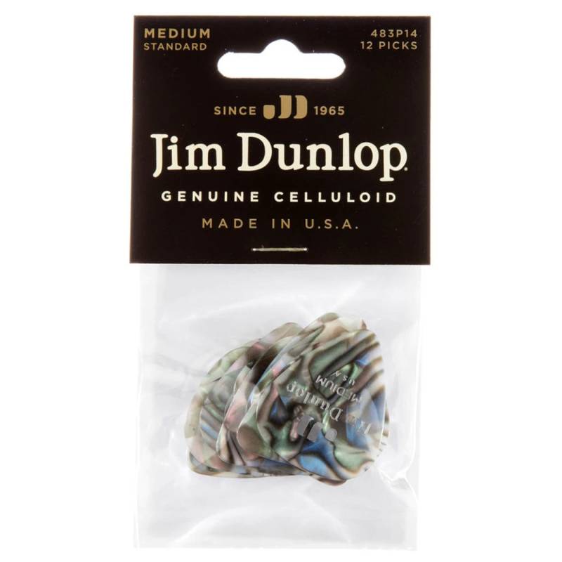 Медіатори Dunlop 483P14MD Genuine Celluloid Classic Abalone Medium Player's Pack (12 шт.)